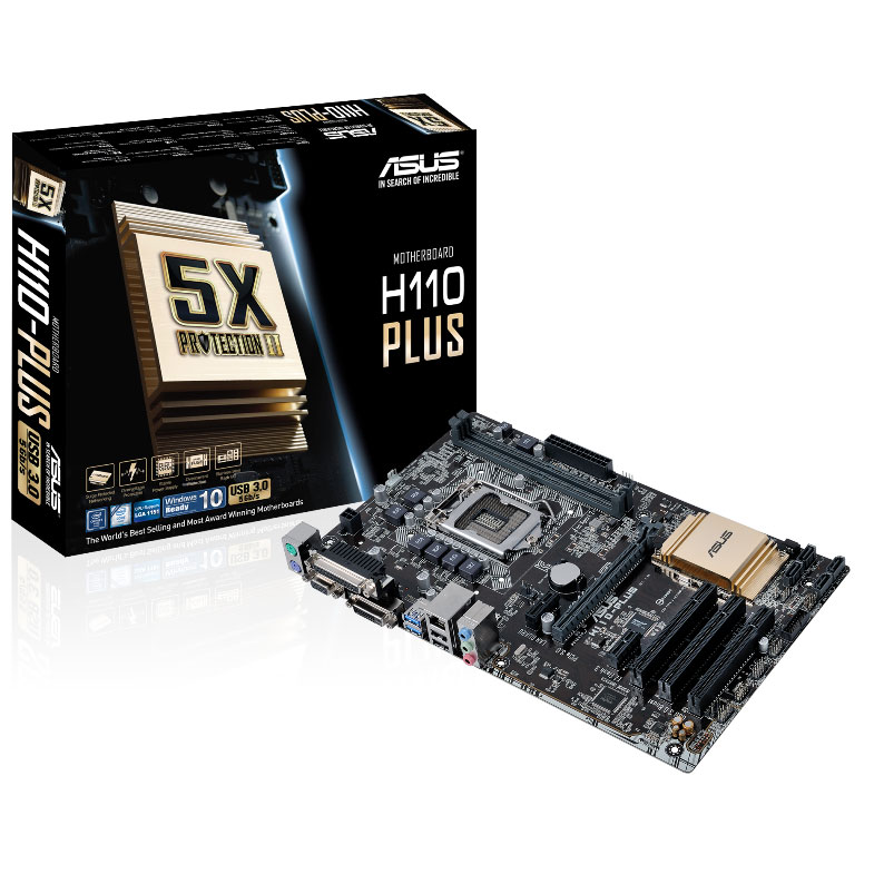 Asus - Asus H110-Plus Intel H110 (Socket 1151) DDR4 ATX Motherboard