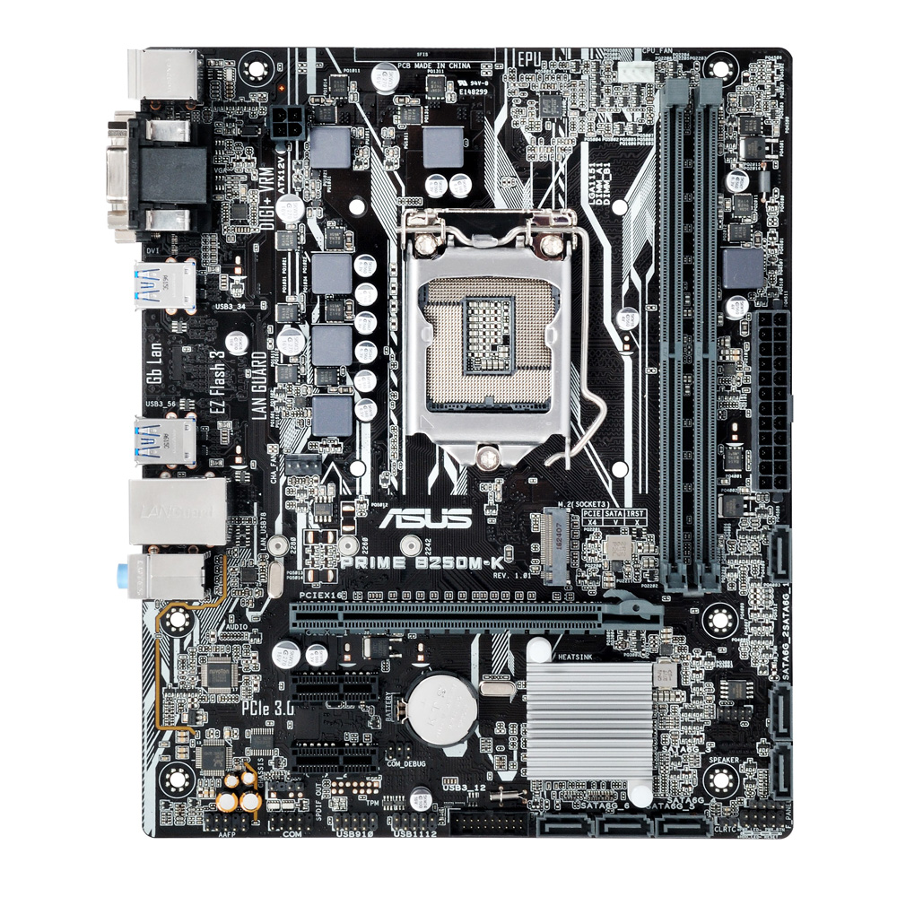 Asus - Asus Prime B250M-K Intel B250 (Socket 1151) DDR4 Micro ATX Motherboard