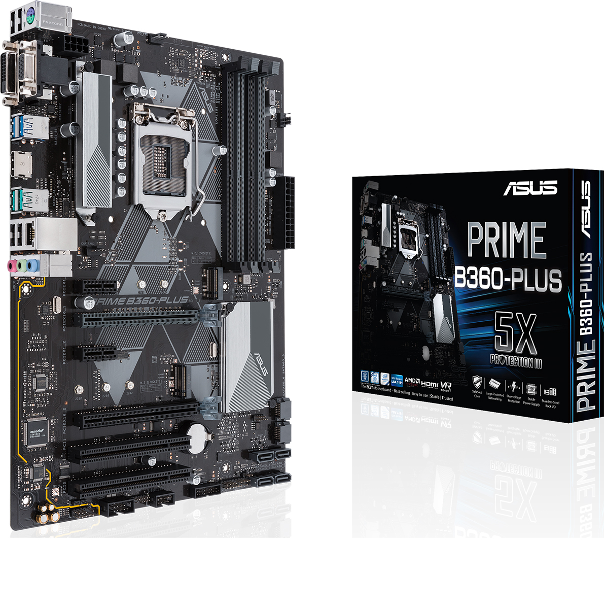 Asus - Asus Prime B360-Plus Intel B360 (Socket 1151) DDR4 ATX Motherboard