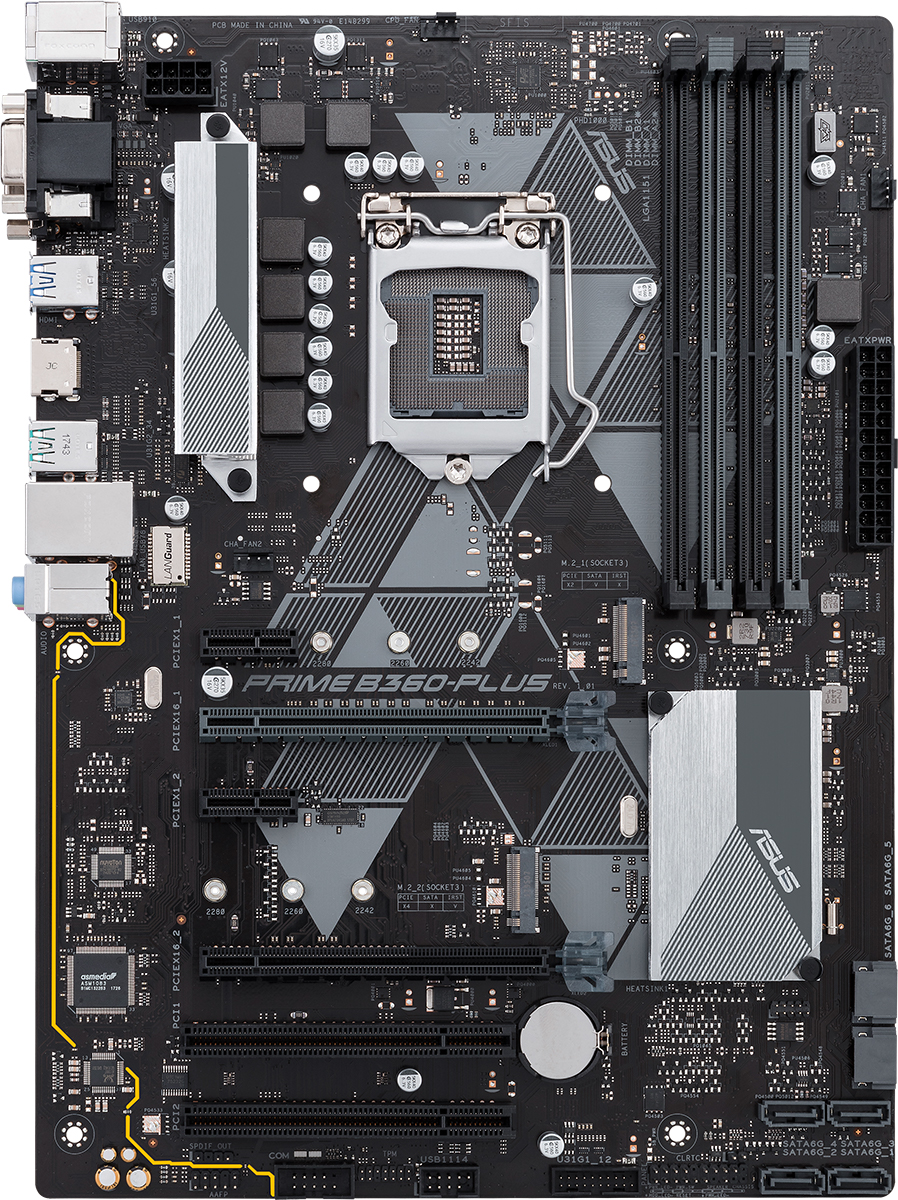 Asus - Asus Prime B360-Plus Intel B360 (Socket 1151) DDR4 ATX Motherboard