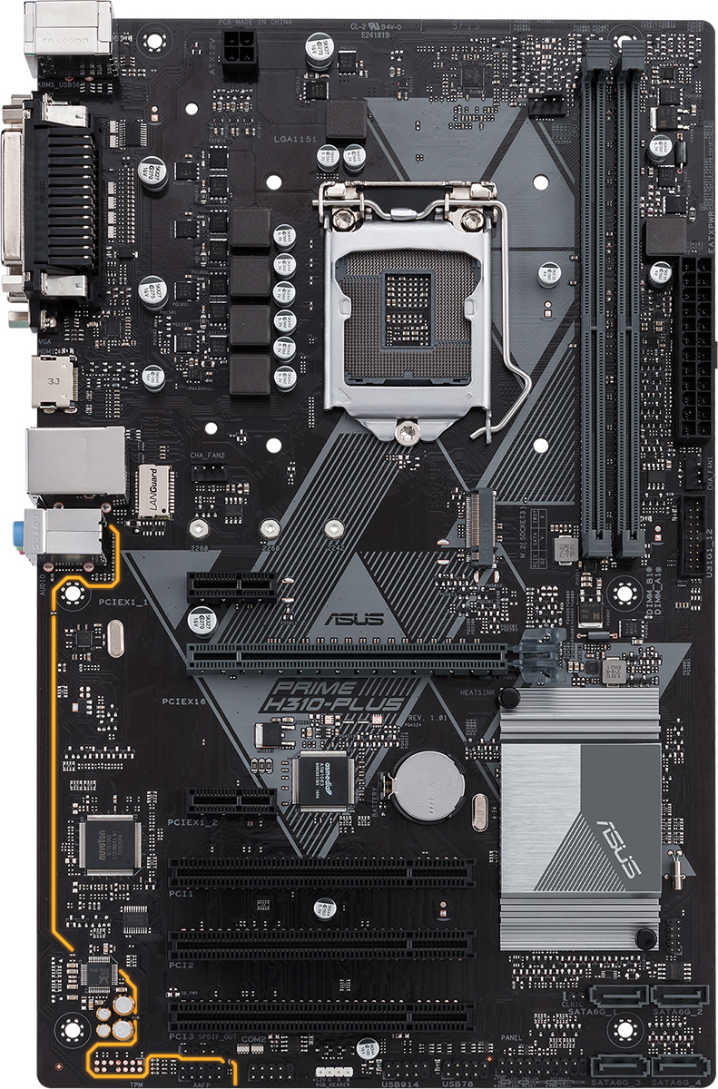 Asus - Asus Prime H310-Plus R2.0 Intel H310 (Socket 1151) DDR4 ATX Motherboard