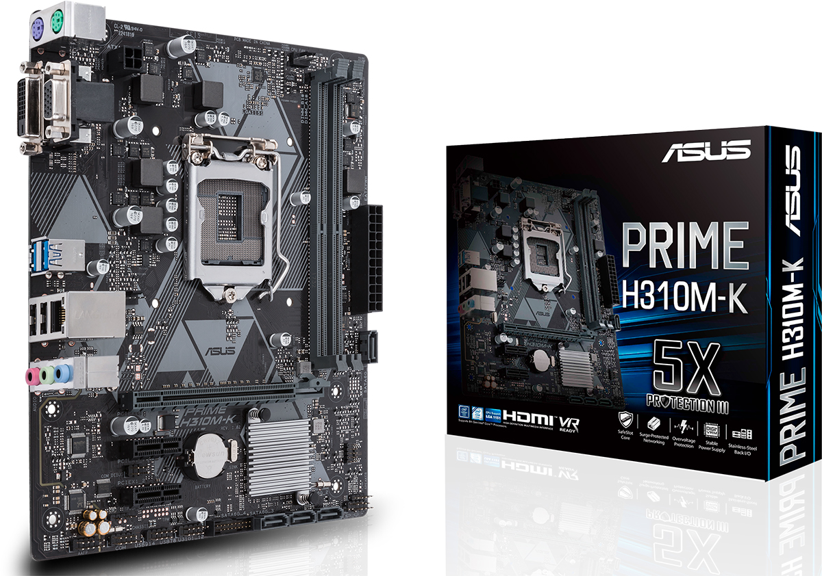 Asus - Asus Prime H310M-K R2.0 Intel H310 (Socket 1151) DDR4 Micro-ATX Motherboard