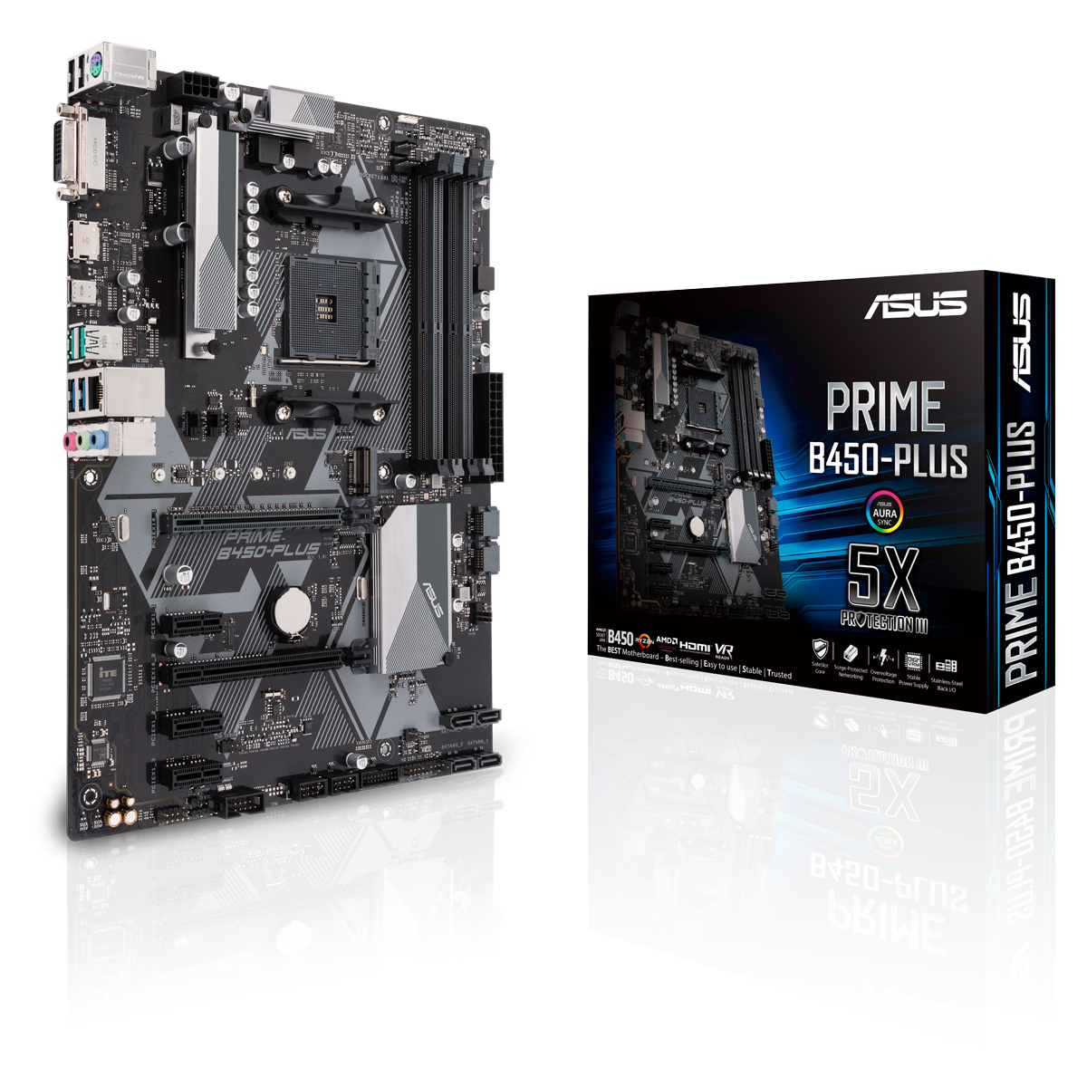 Asus - ASUS PRIME B450-PLUS (Socket AM4) DDR4 ATX Motherboard