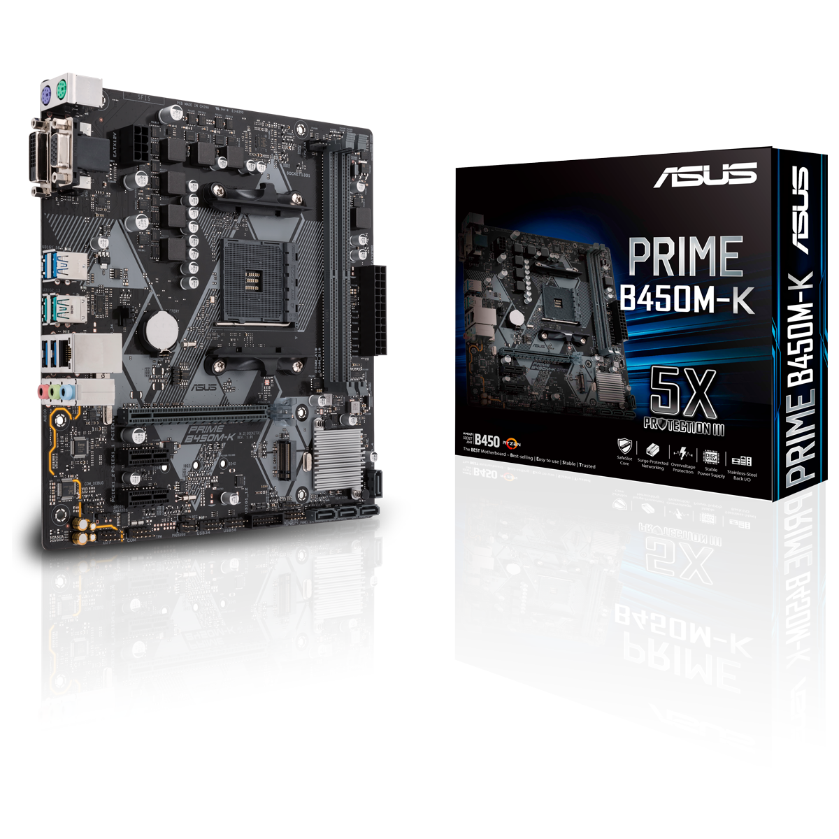 Asus - ASUS PRIME B450M-K (Socket AM4) DDR4 MATX Motherboard