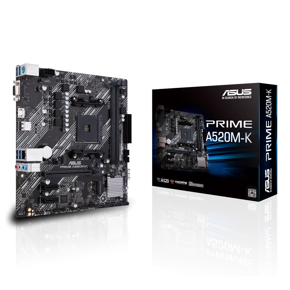 Asus - ASUS PRIME A520M-K (Socket AM4) DDR4 mATX Motherboard
