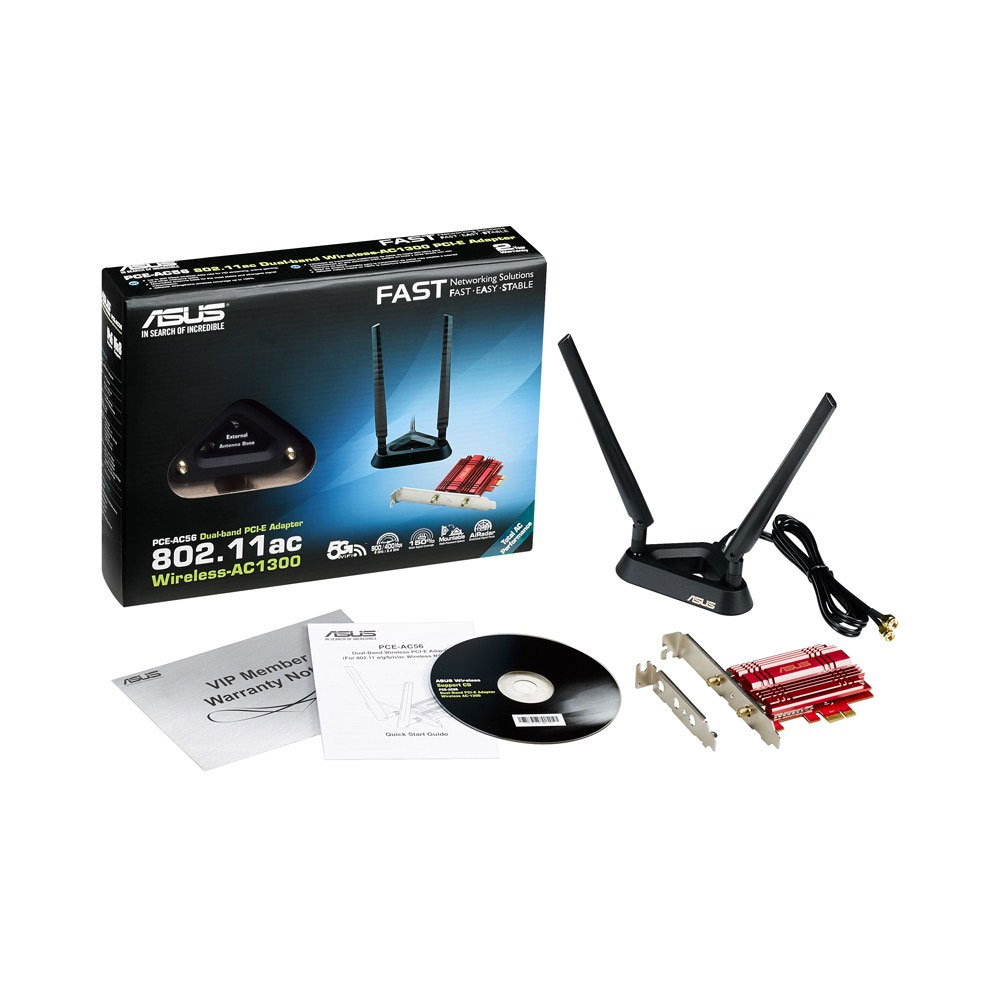 Asus - ASUS PCE-AC56 Dual-Band Wireless AC1300 PCI-E Adapter