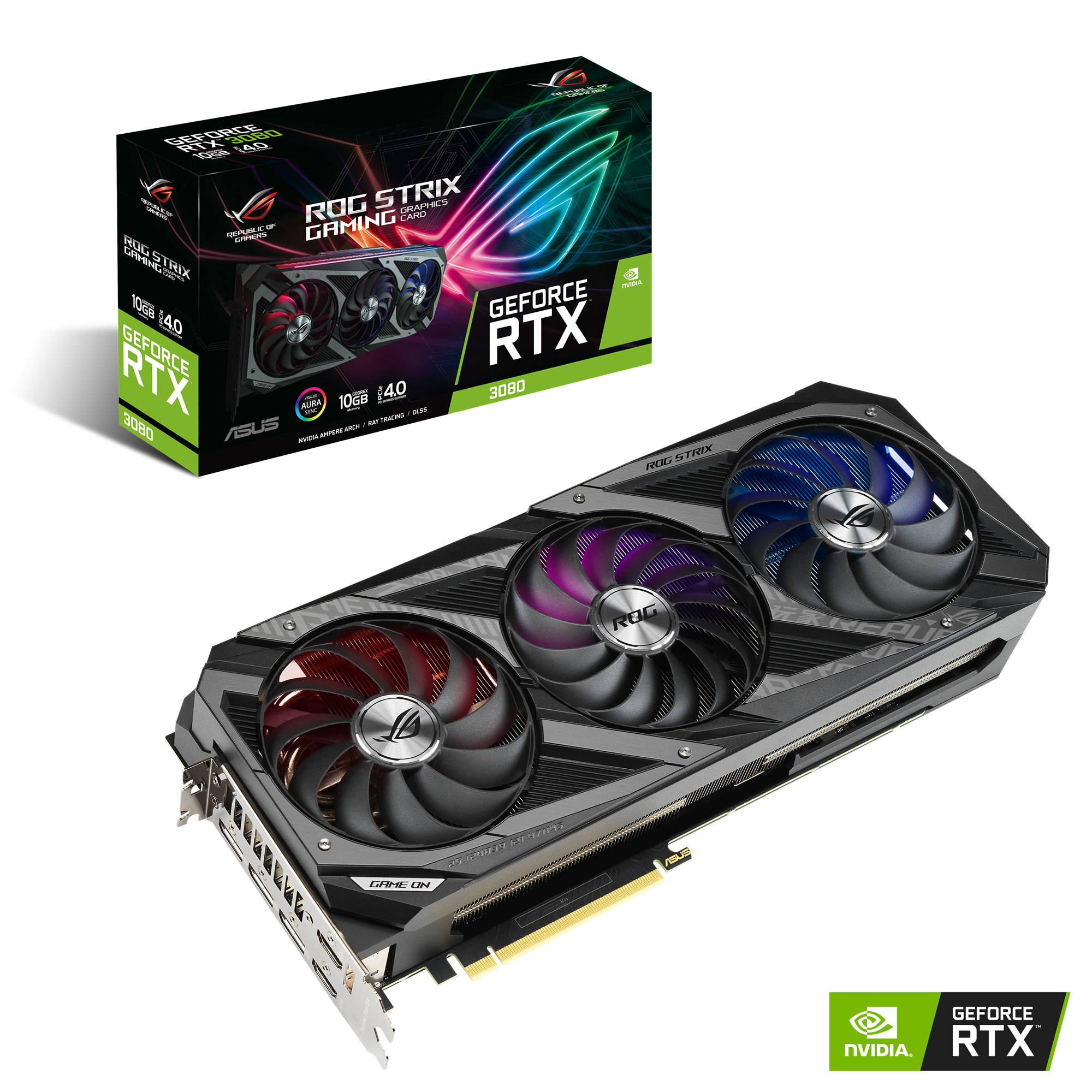 B Grade Asus GeForce RTX 3080 ROG Strix Gaming OC V2 LHR 10GB GDDR6X PCI-Express Gr