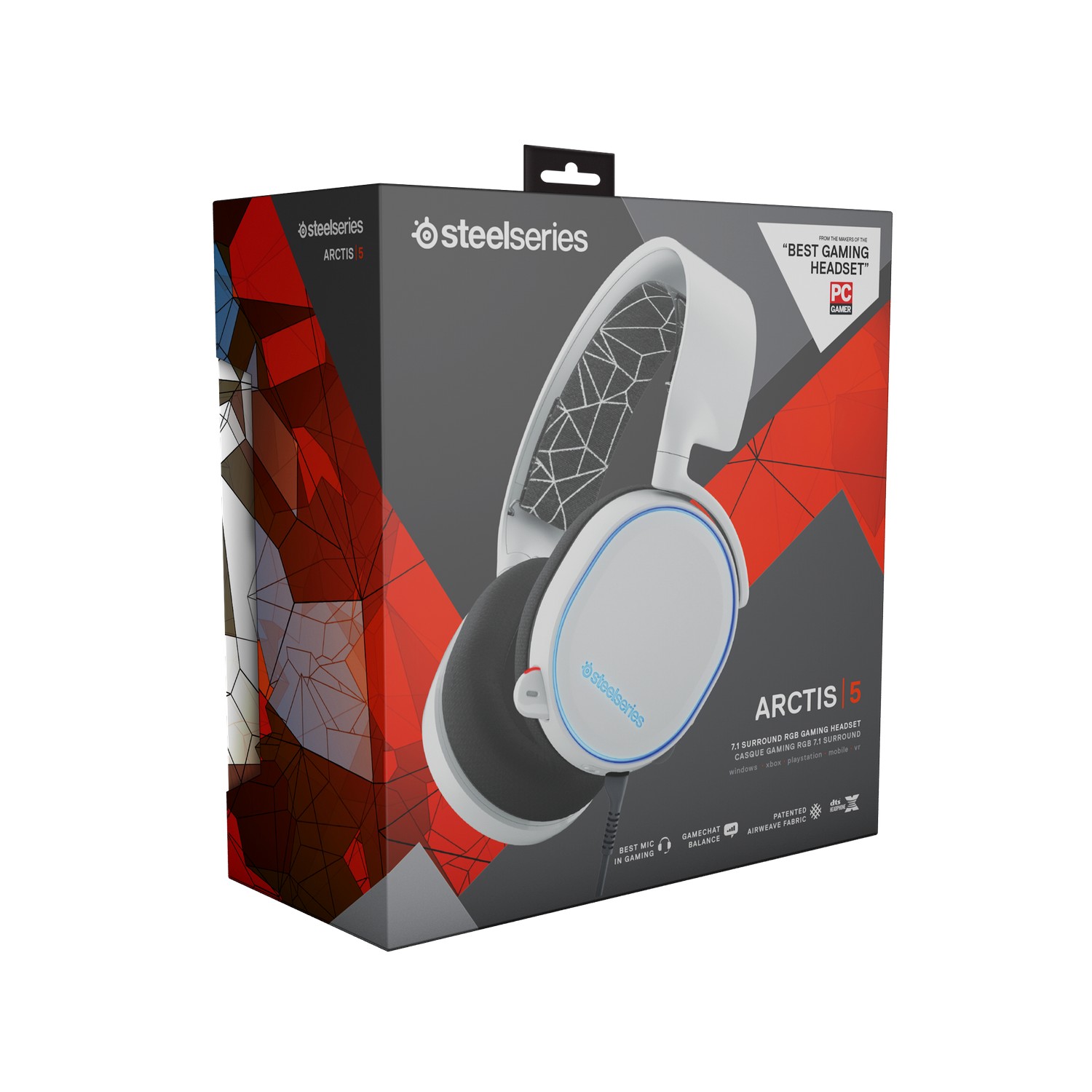 SteelSeries - SteelSeries Arctis 5 RGB 7.1 Surround Gaming Headset - White (61507) 2019 E