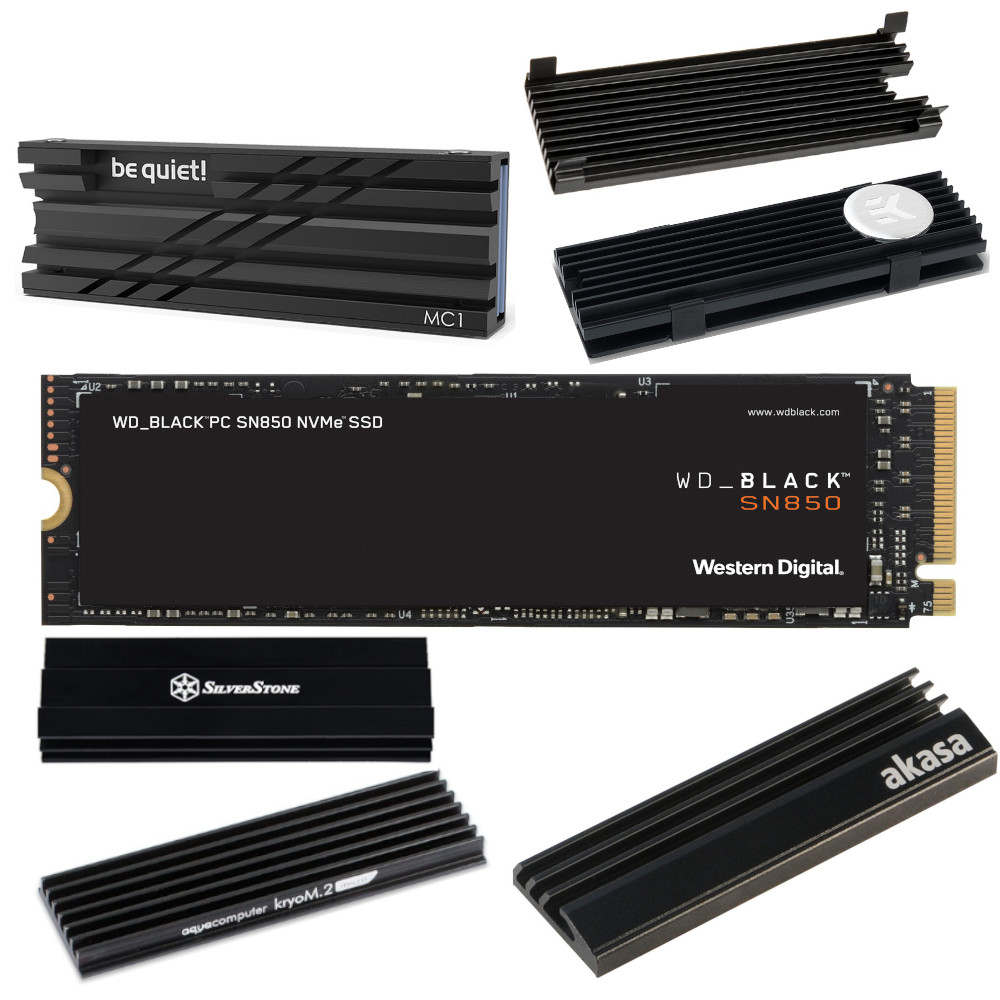 WD - WD Black SN850 1TB Gen4 M.2 SSD Drive  M.2 Heatsink Bundle Compatible with 