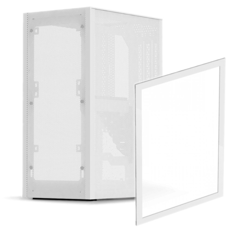 Ssupd Meshlicious Mini ITX Case - Full Mesh - White - PCIE 3.0 with TG Side