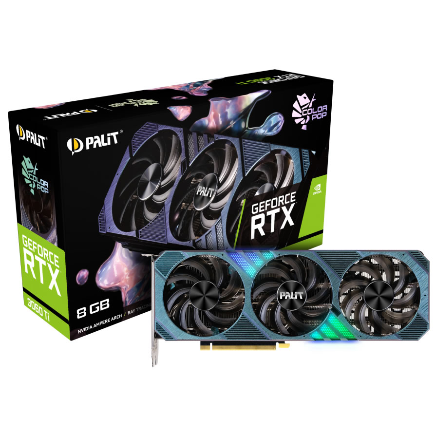 Palit GeForce RTX 3060 Ti ColourPOP LHR 8GB GDDR6 PCI-Express Graphics Card