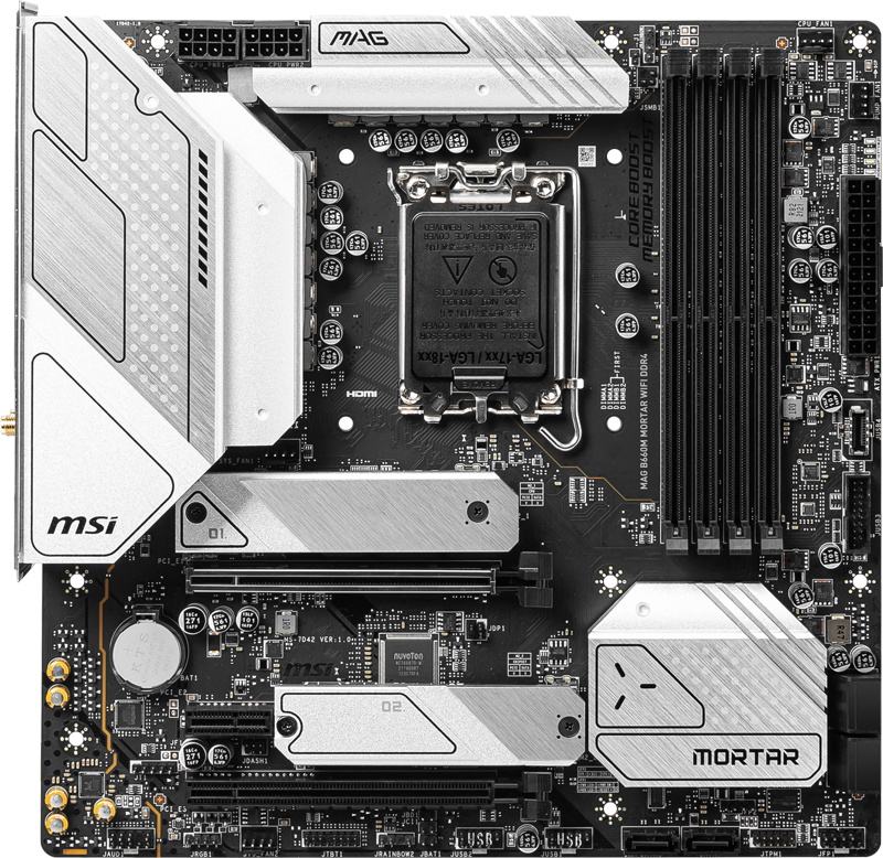 MSI - MSI MAG B660M Mortar WIFI DDR4 - Intel B660 DDR4 Micro ATX Motherboard