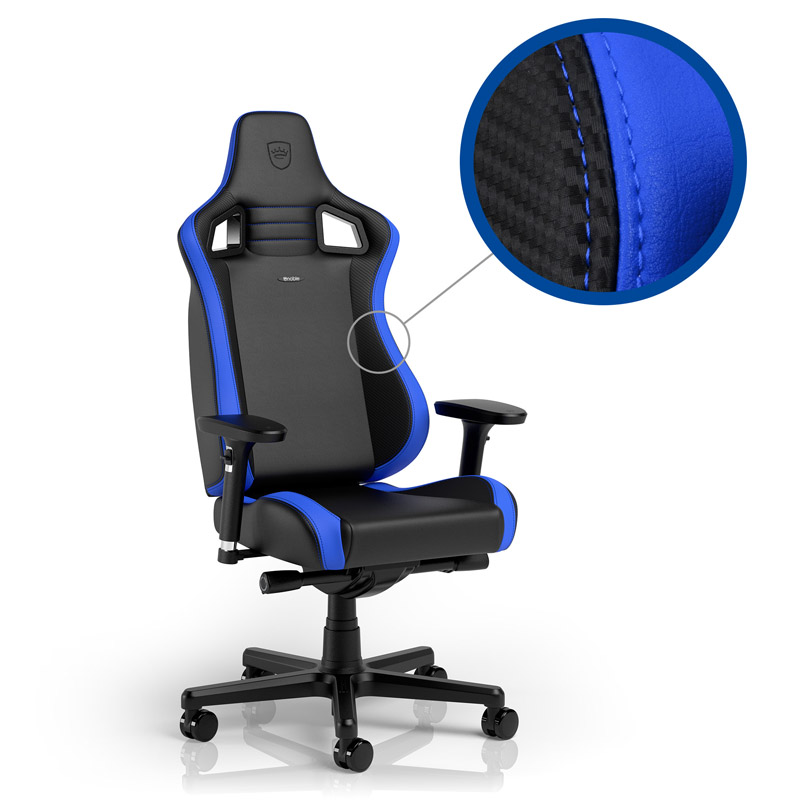  noblechairs EPIC Compact Gaming Chair with focus on material and colour - blue
