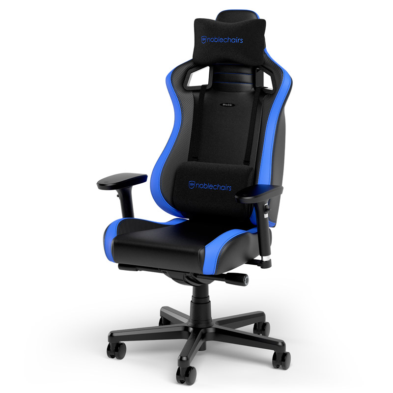 noblechairs EPIC Compact Gaming Chair with lumbar and headrest pillows - blue