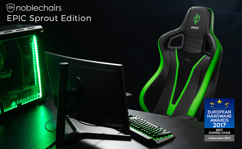 noblechairs EPIC Sprout Edition Banner with EHA award