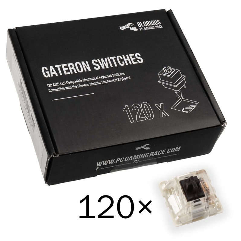 B Grade Glorious Gateron Black Switches - Linear Silent (120 Pieces)