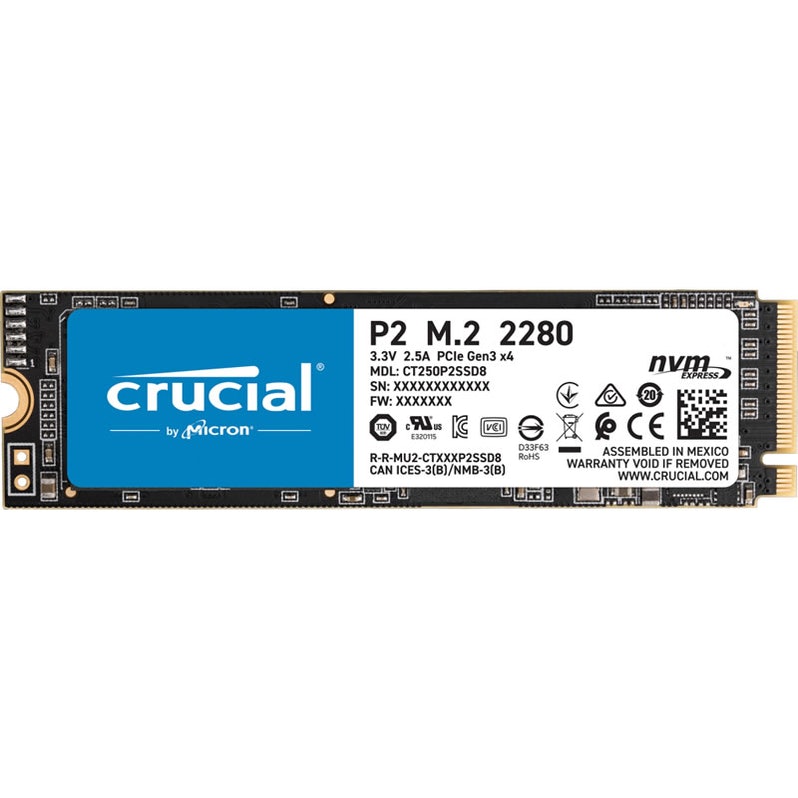 B Grade Crucial P2 1TB M.2 2280 PCI-e 3.0 NVMe Solid State Drive