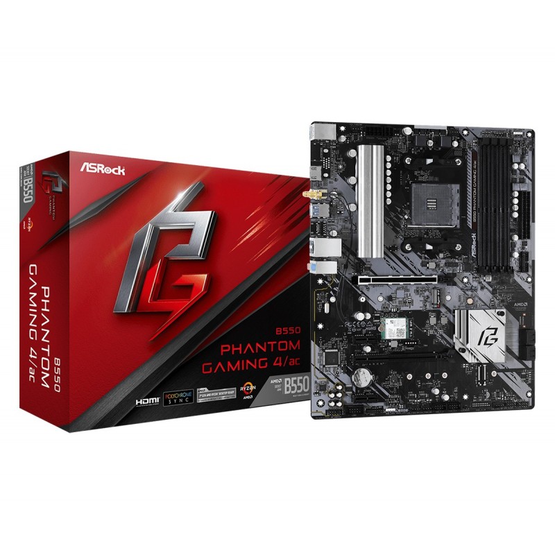 B Grade Asrock B550 Phantom Gaming 4 AC (AMD AM4) B550 ATX Motherboard