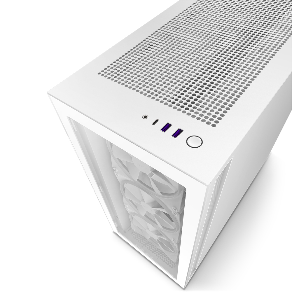 NZXT - NZXT H7 White Black Mid Tower Windowed PC Gaming Case