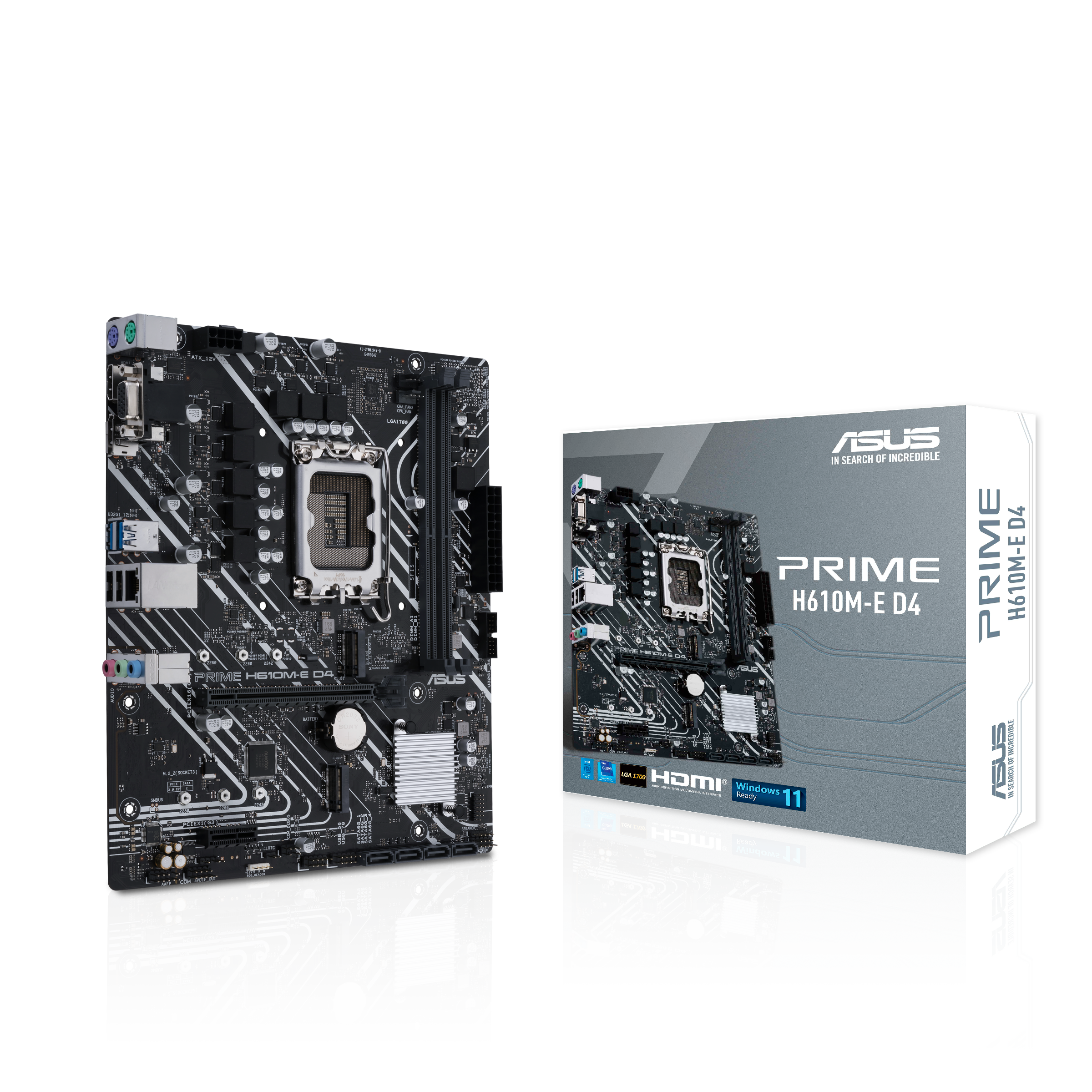 Asus - Asus Prime H610M-E D4 - Intel H610 DDR4 Micro ATX Motherboard