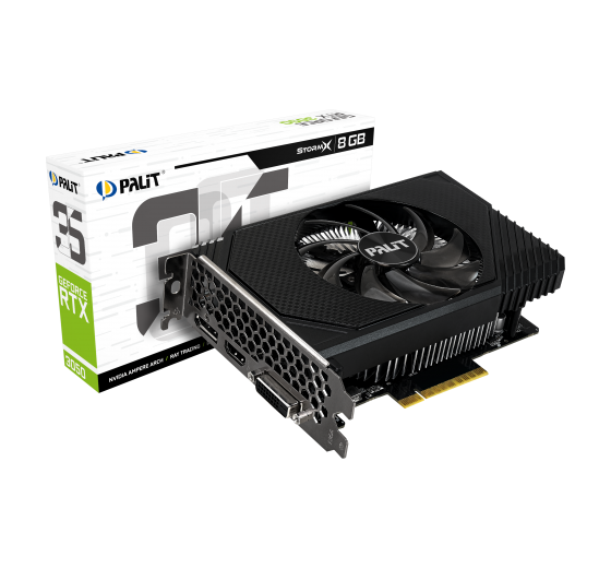 B Grade Palit GeForce RTX 3050 StormX LHR 8192MB GDDR6 PCI-Express Graphics Card