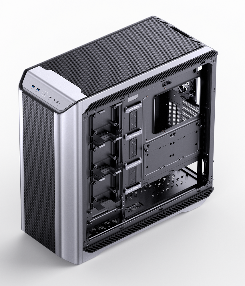 Jonsbo D500 Aluminium Full Tower PC Case Silver Tempered Glass | OcUK
