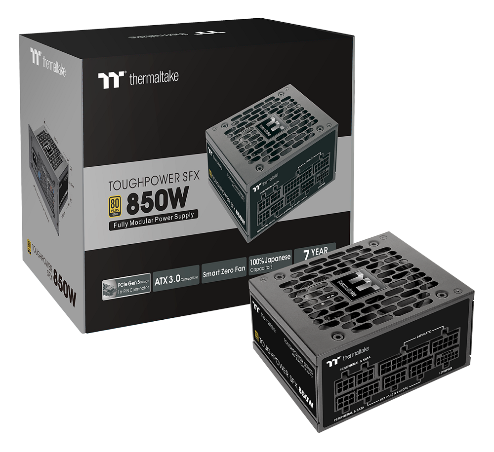 Thermaltake - B Grade Thermaltake Toughpower SFX 850W 80 Plus Gold Native PCIE 5 Power Supply