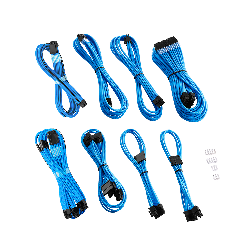 CableMod - CableMod RT-Series Pro ModMesh Sleeved 12VHPWR Dual Cable Kit for ASUS and Seasonic (Light Blue)
