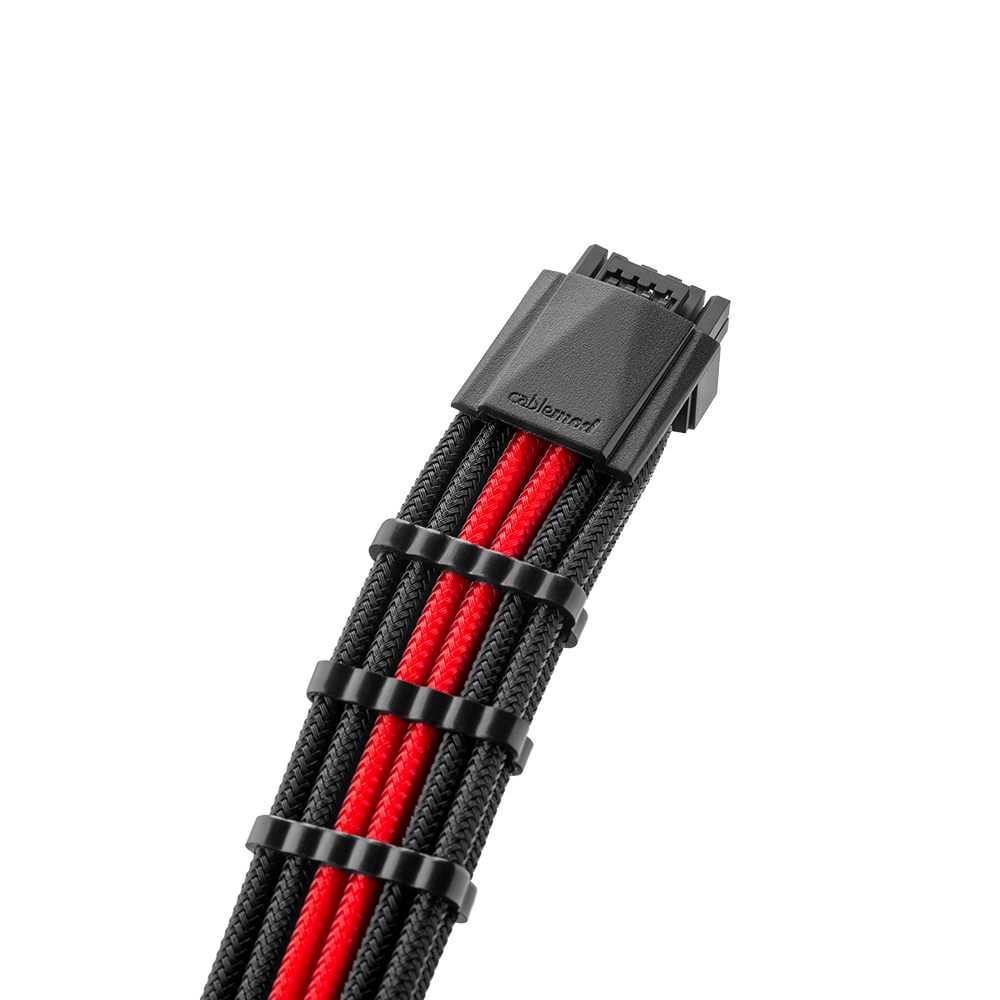 CableMod - CableMod RT-Series Pro ModMesh Sleeved 12VHPWR Dual Cable Kit for ASUS and Seasonic (Black / Red)