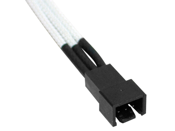NZXT 3 Pin Fan White Sleeved 30cm Extension Cable - CB-3F (BWW)