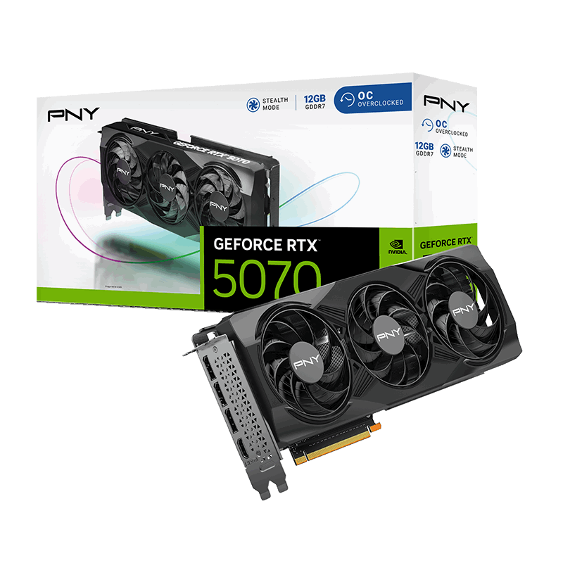 PNY GeForce RTX 5070 OC Triple Fan 12GB GDDR7 PCI-Express Graphics Card