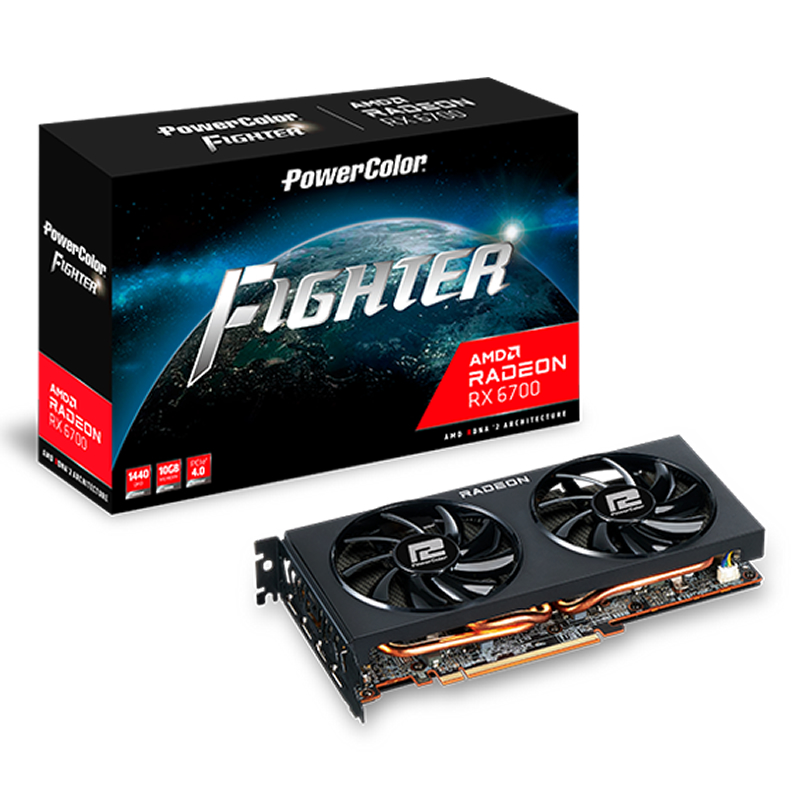 PowerColor - PowerColor Radeon RX 6700 Fighter 10GB GDDR6 PCI-Express Graphics Card