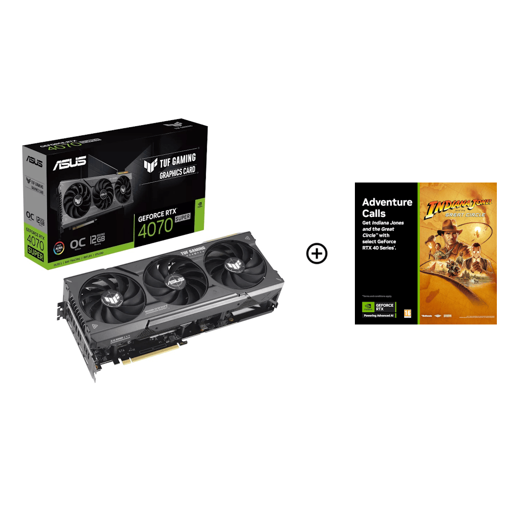 Asus GeForce RTX 4070 SUPER TUF OC 12GB GDDR6X PCI-Express Graphics Card