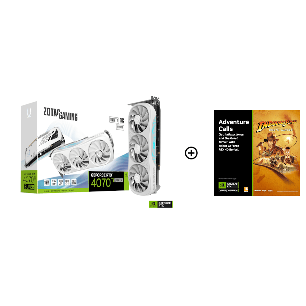 Zotac GeForce RTX 4070 TI Super Trinity OC White 16Gb Graphics Card