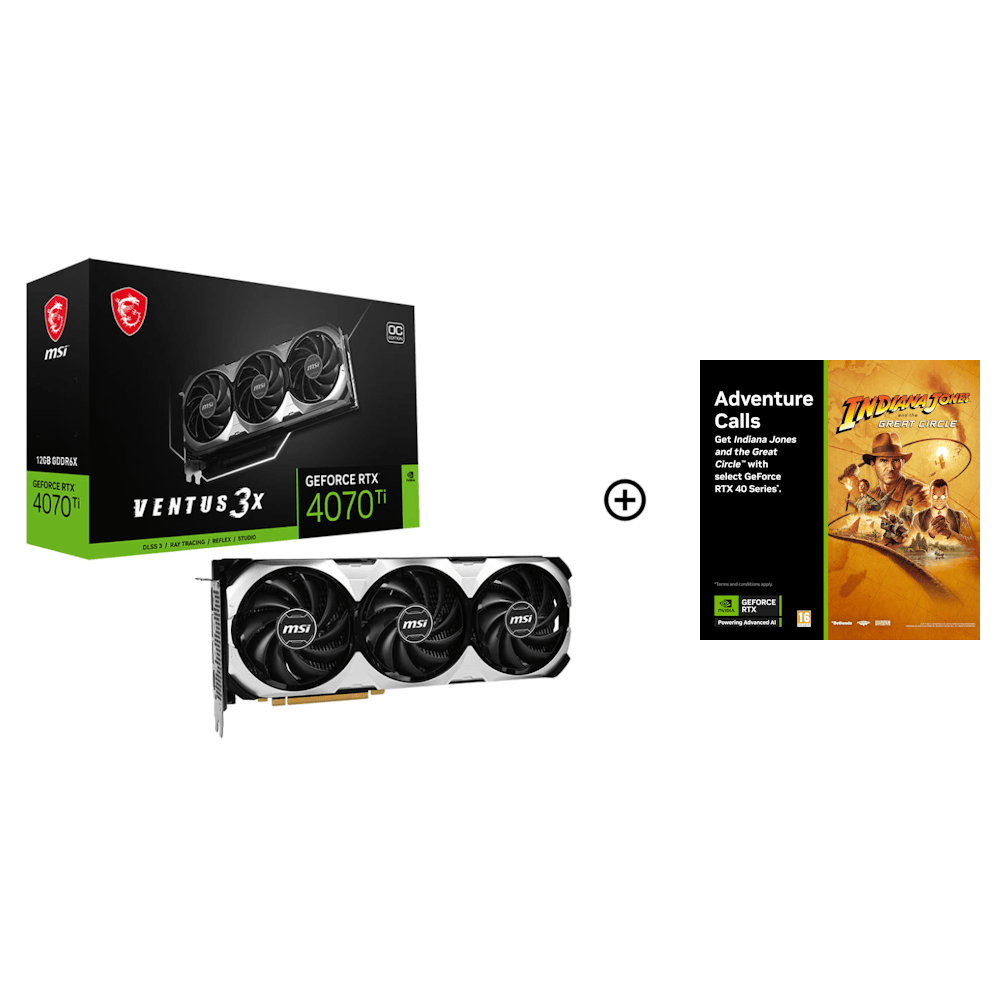 MSI GeForce RTX 4070Ti Ventus 3X OC 12GB GDDR6X PCI-Express Graphics Card