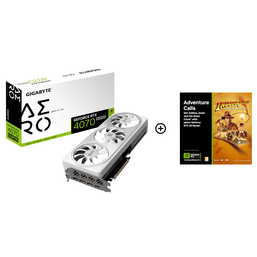 Gigabyte GeForce RTX 4070 SUPER Aero OC 12GB GDDR6X PCI-Express Graphics