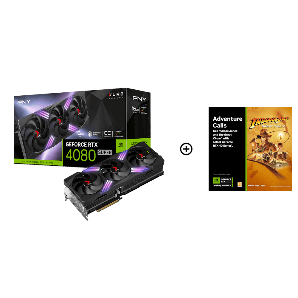 PNY GeForce RTX 4080 SUPER XLR8 OC RGB 16GB GDDR6X PCI-Express Graphics Card