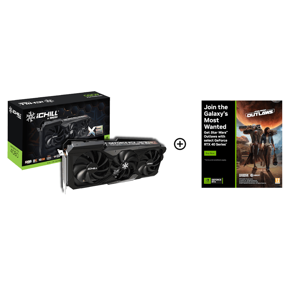 Inno3D GeForce RTX 4080 iChill X3 16GB GDDR6X PCI-Express Graphics Card