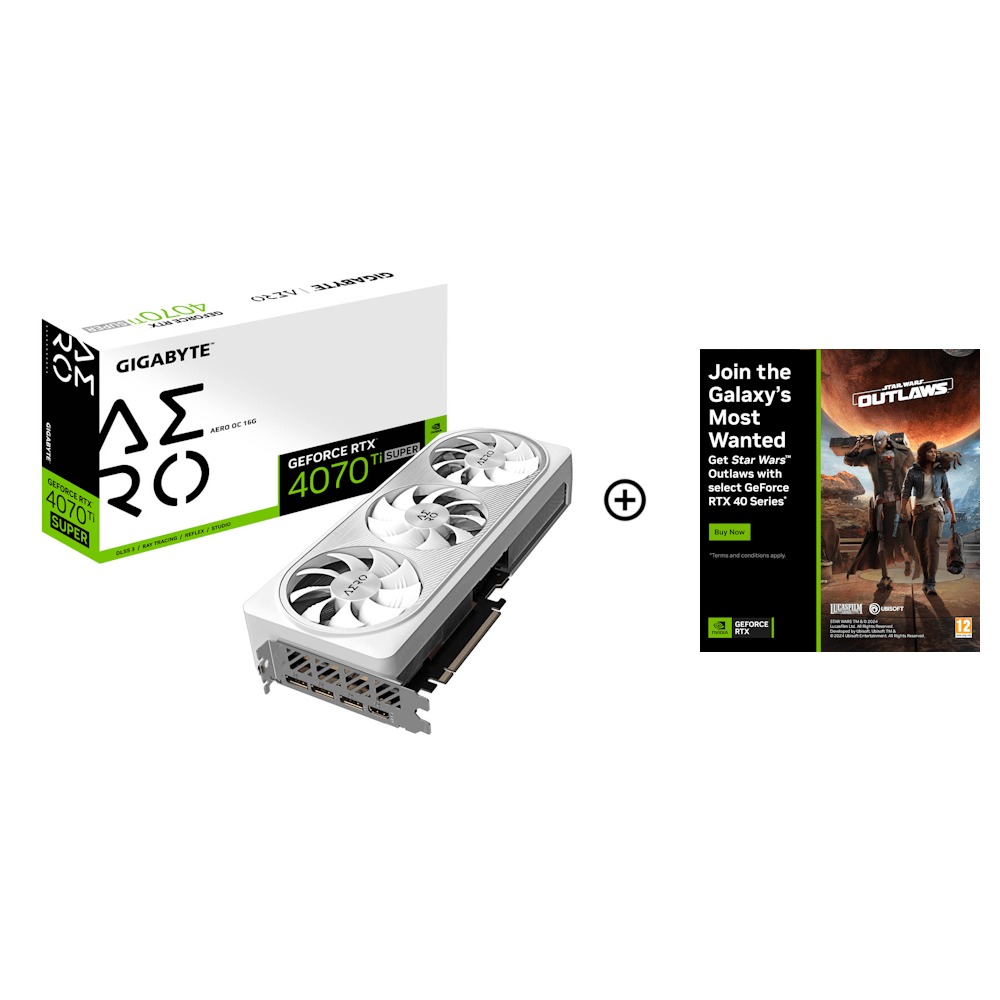 Gigabyte GeForce RTX 4070 Ti SUPER Aero OC 16GB GDDR6X PCI-Express Graphics