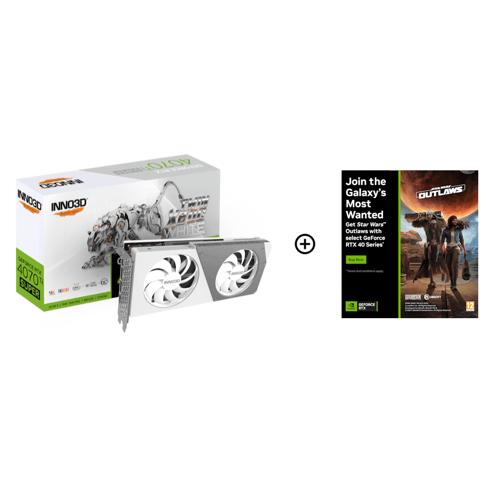 Inno3D GeForce RTX 4070 Ti SUPER Twin X2 OC White 16GB GDDR6X PCI-Express Graphics Card