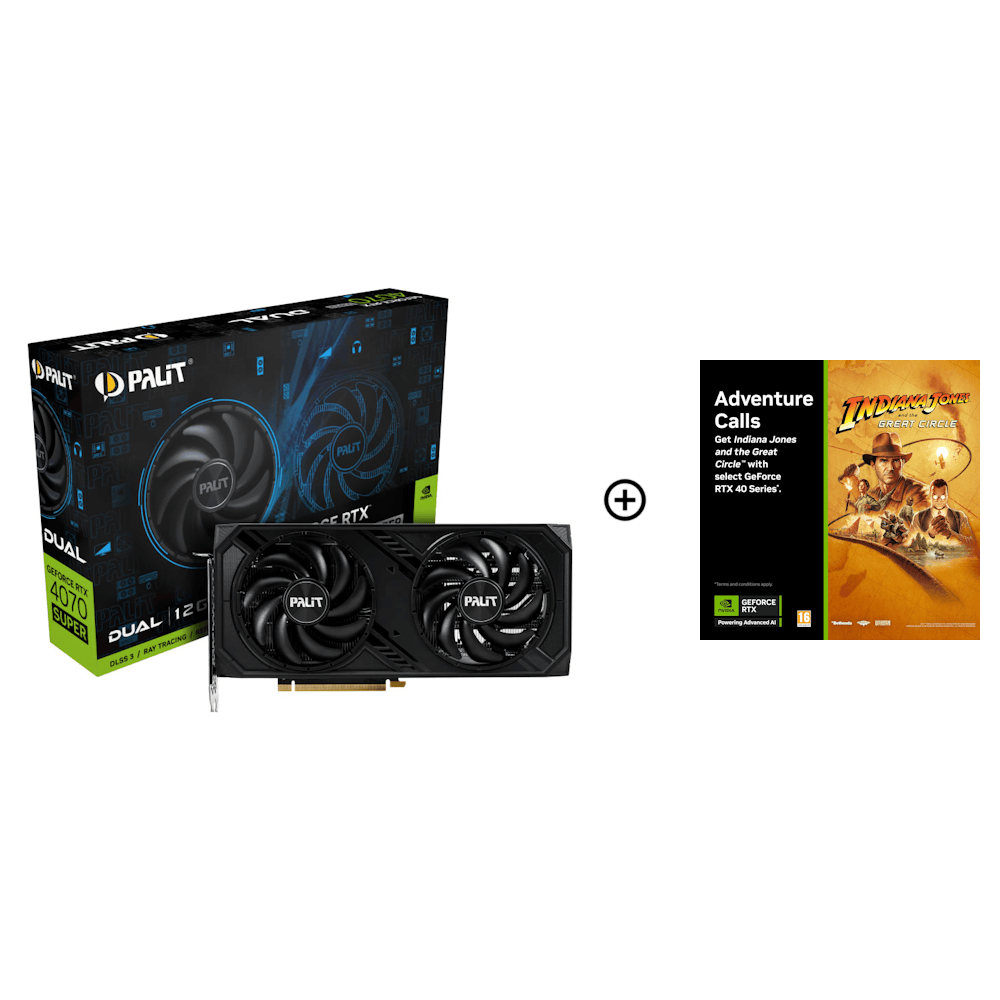 Palit GeForce RTX 4070 SUPER Dual 12GB GDDR6X PCI-Express Graphics Card