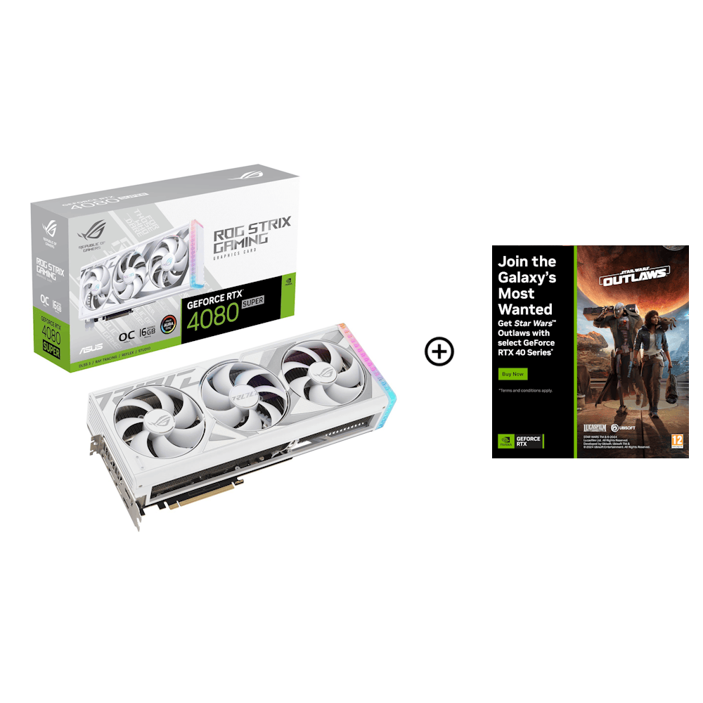 Asus GeForce RTX 4080 SUPER ROG Strix OC White 16GB GDDR6X PCI-Express Graphics