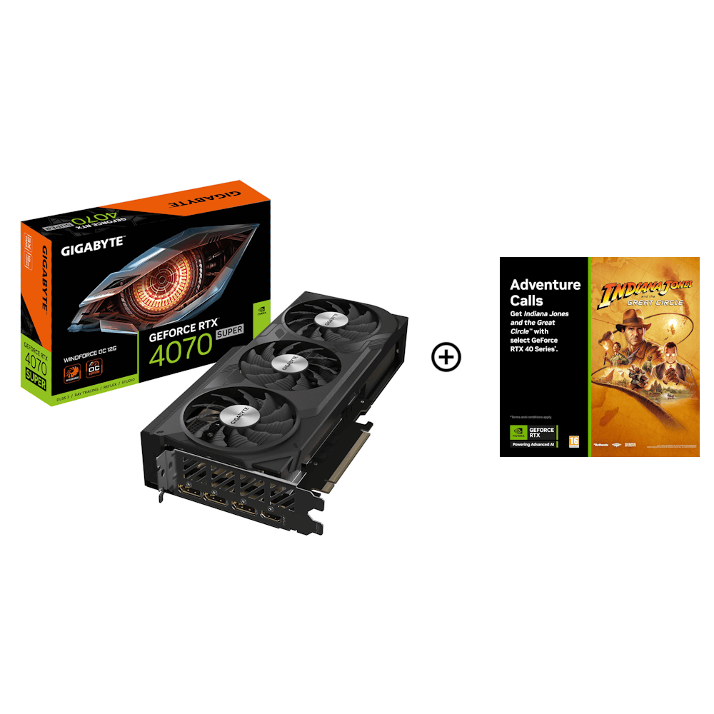 Gigabyte GeForce RTX 4070 SUPER WindForce OC 12GB GDDR6X PCI-Express Graphics