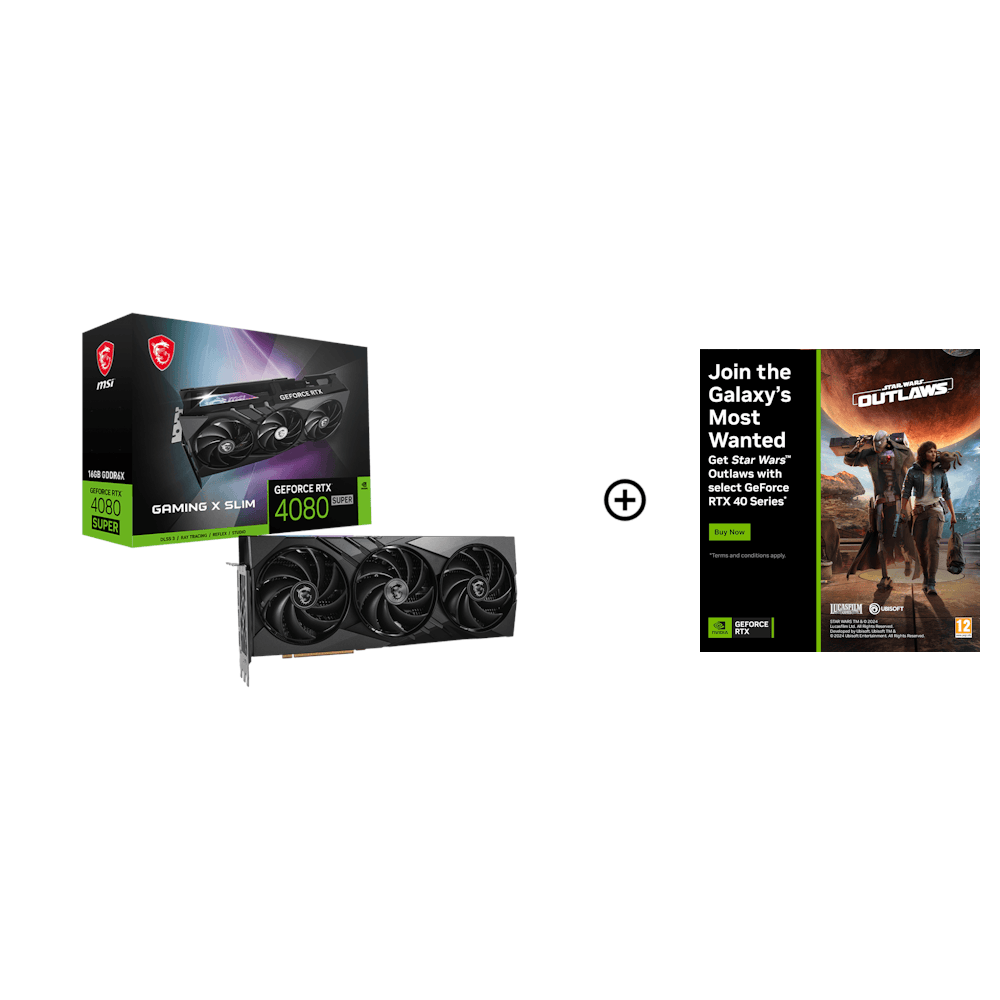 MSI GeForce RTX 4080 SUPER Gaming X Slim 16GB GDDR6X PCI-Express Graphics