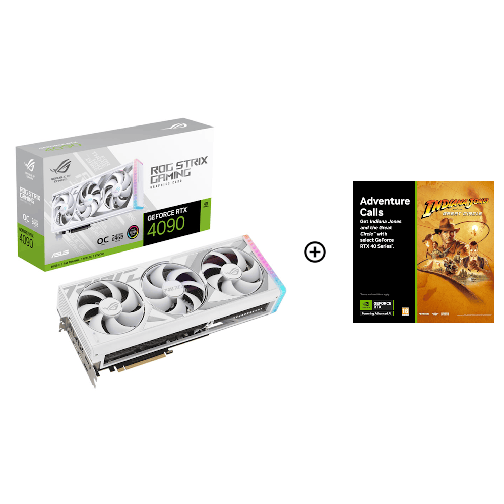 Asus - Asus GeForce RTX 4090 ROG Strix OC White Edition 24GB GDDR6X PCI-Express Graphics Card