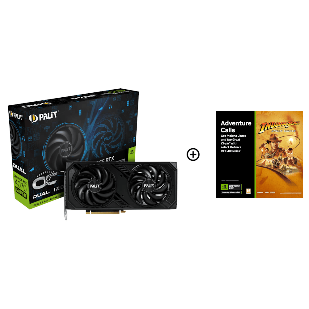 Palit GeForce RTX 4070 SUPER Dual OC 12GB GDDR6X PCI-Express Graphics Card