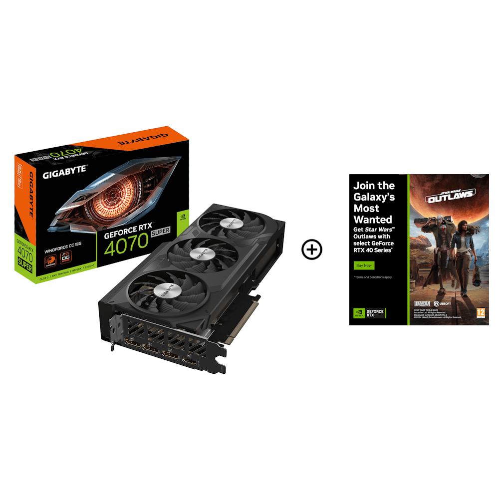 Gigabyte - Gigabyte GeForce RTX 4070 SUPER WindForce OC 12GB GDDR6X PCI-Express Graphics