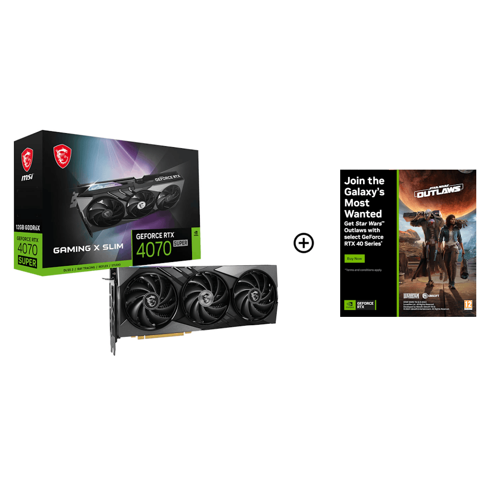 MSI GeForce RTX 4070 SUPER Gaming X Slim 12GB GDDR6X PCI-Express Graphics