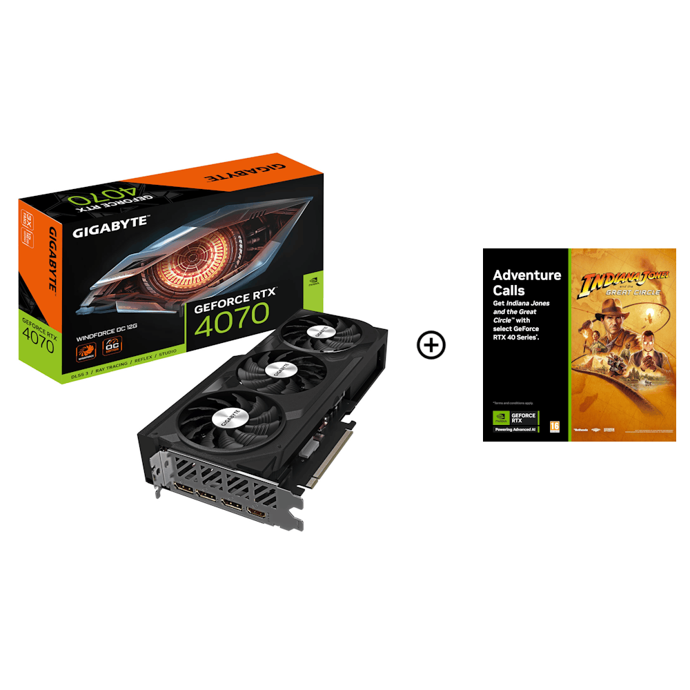 Gigabyte GeForce RTX 4070 WindForce OC 12GB GDDR6X PCI-Express Graphics Card