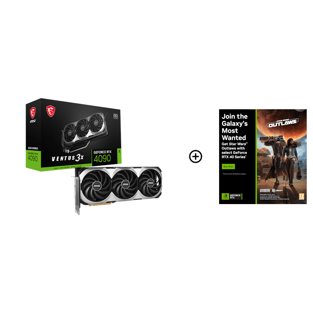 MSI GeForce RTX 4090 Ventus 3X E OC 24GB GDDR6X PCI-Express Graphics Card